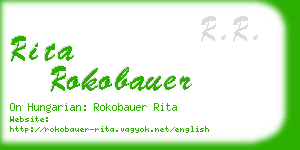 rita rokobauer business card